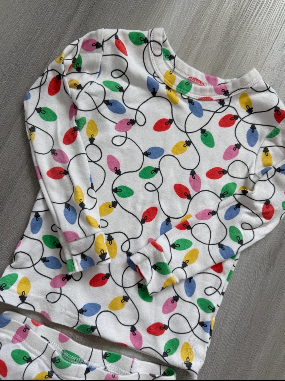 Baby GAP Christmas Light Bulbs Toddler Pajama Print 3T
